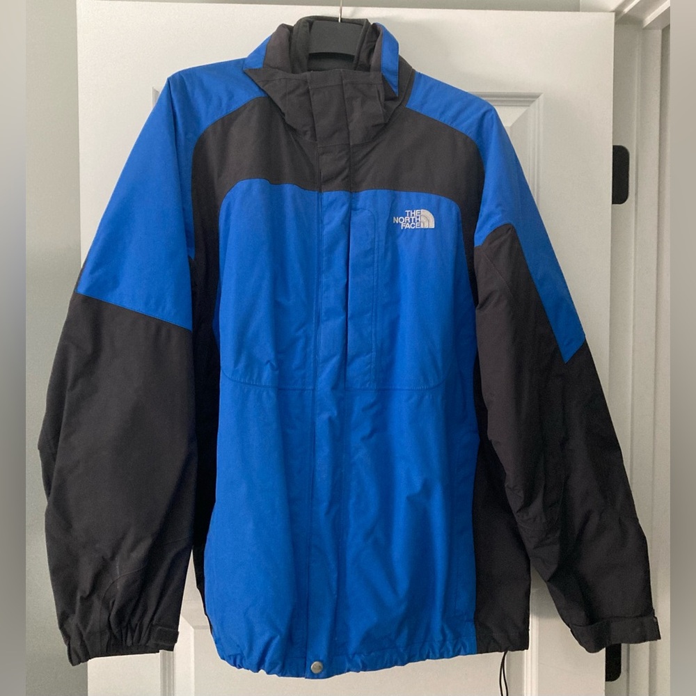 Mens Northface blue and black winter lined coat size XL Tall
